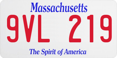 MA license plate 9VL219