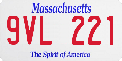 MA license plate 9VL221