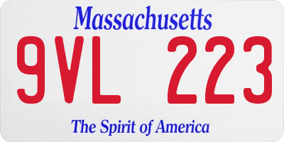 MA license plate 9VL223