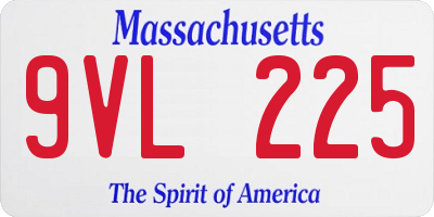 MA license plate 9VL225