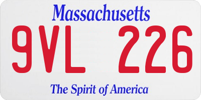 MA license plate 9VL226