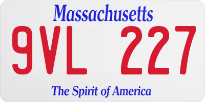 MA license plate 9VL227
