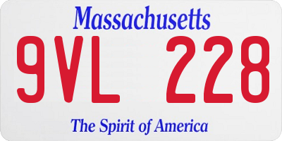 MA license plate 9VL228