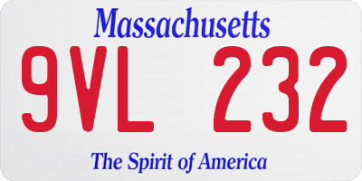 MA license plate 9VL232