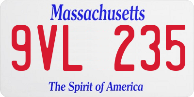 MA license plate 9VL235