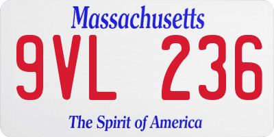 MA license plate 9VL236