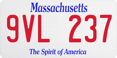 MA license plate 9VL237
