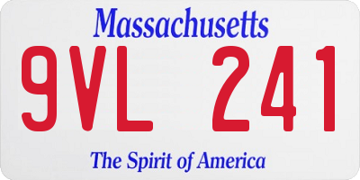 MA license plate 9VL241