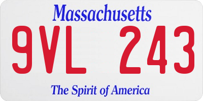 MA license plate 9VL243
