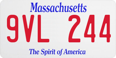 MA license plate 9VL244