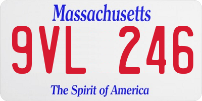 MA license plate 9VL246