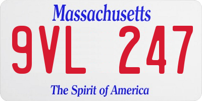 MA license plate 9VL247