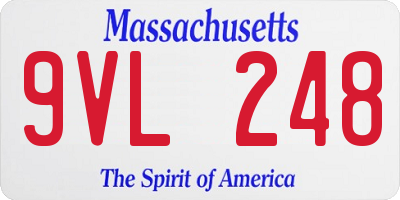 MA license plate 9VL248