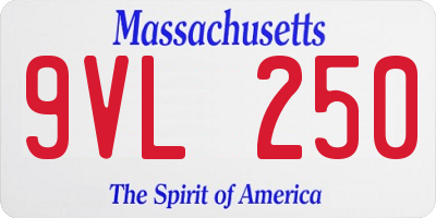 MA license plate 9VL250