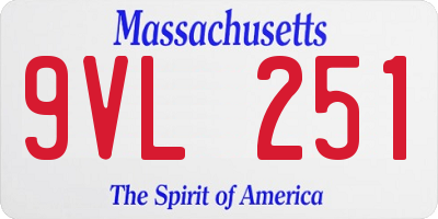 MA license plate 9VL251