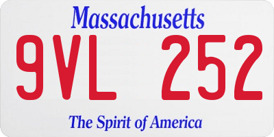 MA license plate 9VL252