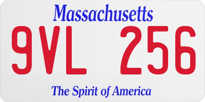 MA license plate 9VL256