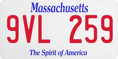 MA license plate 9VL259