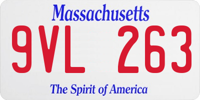 MA license plate 9VL263