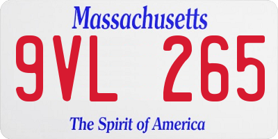 MA license plate 9VL265