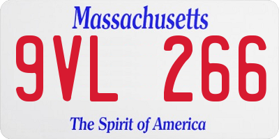 MA license plate 9VL266