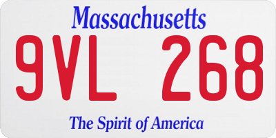 MA license plate 9VL268