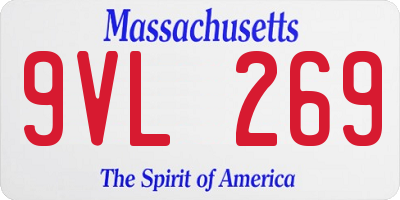 MA license plate 9VL269