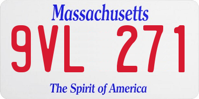 MA license plate 9VL271