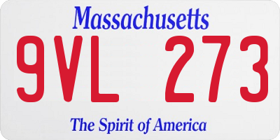 MA license plate 9VL273