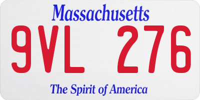 MA license plate 9VL276