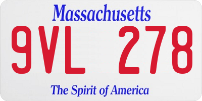 MA license plate 9VL278