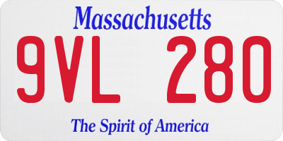 MA license plate 9VL280
