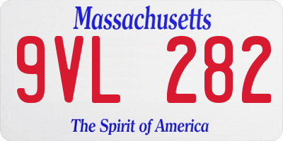 MA license plate 9VL282