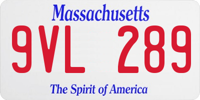 MA license plate 9VL289