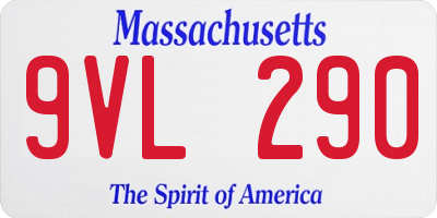 MA license plate 9VL290