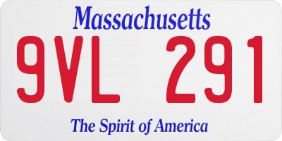 MA license plate 9VL291