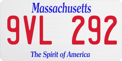 MA license plate 9VL292