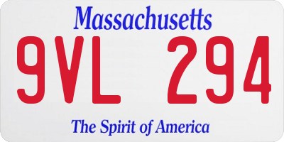 MA license plate 9VL294