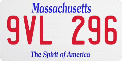 MA license plate 9VL296