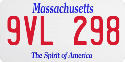 MA license plate 9VL298
