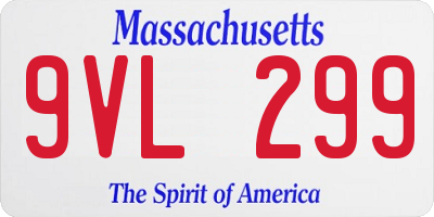 MA license plate 9VL299
