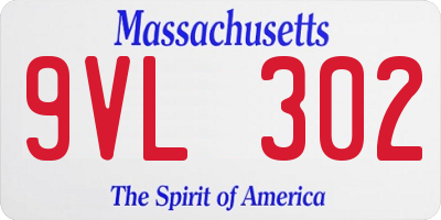MA license plate 9VL302
