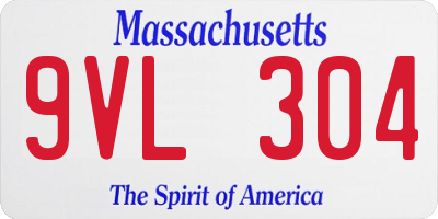 MA license plate 9VL304