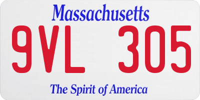 MA license plate 9VL305
