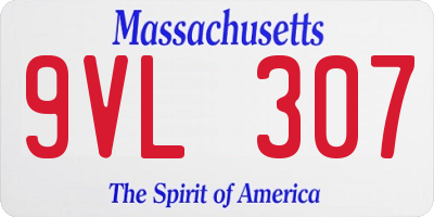 MA license plate 9VL307