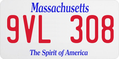 MA license plate 9VL308
