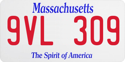 MA license plate 9VL309