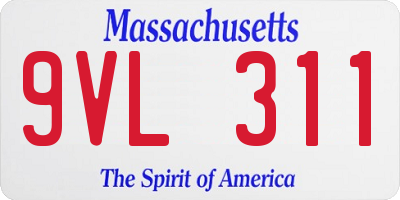 MA license plate 9VL311