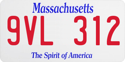 MA license plate 9VL312