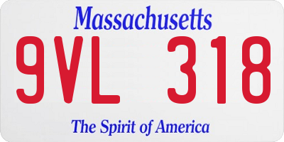 MA license plate 9VL318